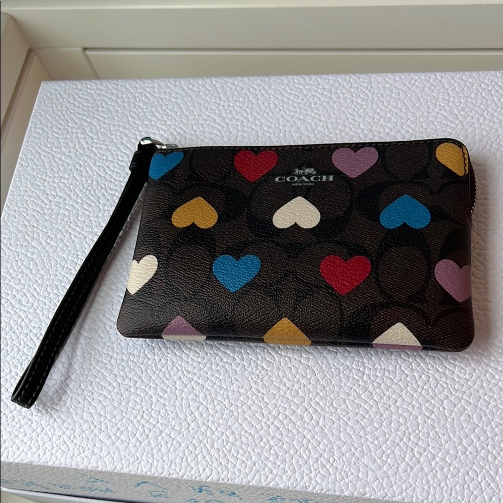 Coach Multicolor Heart Wristlet